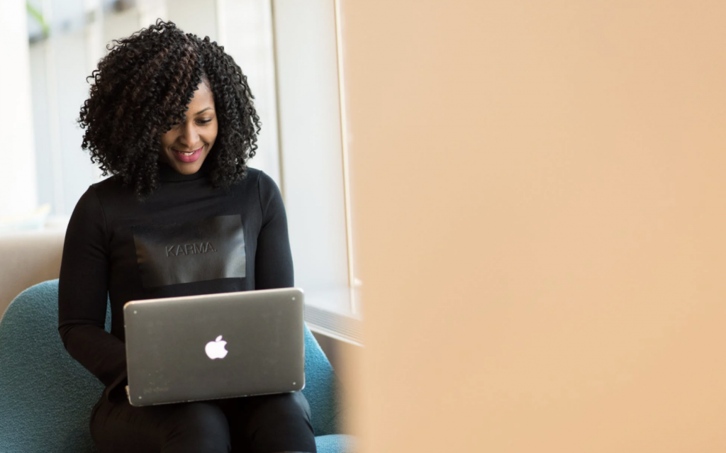 woman on laptop working