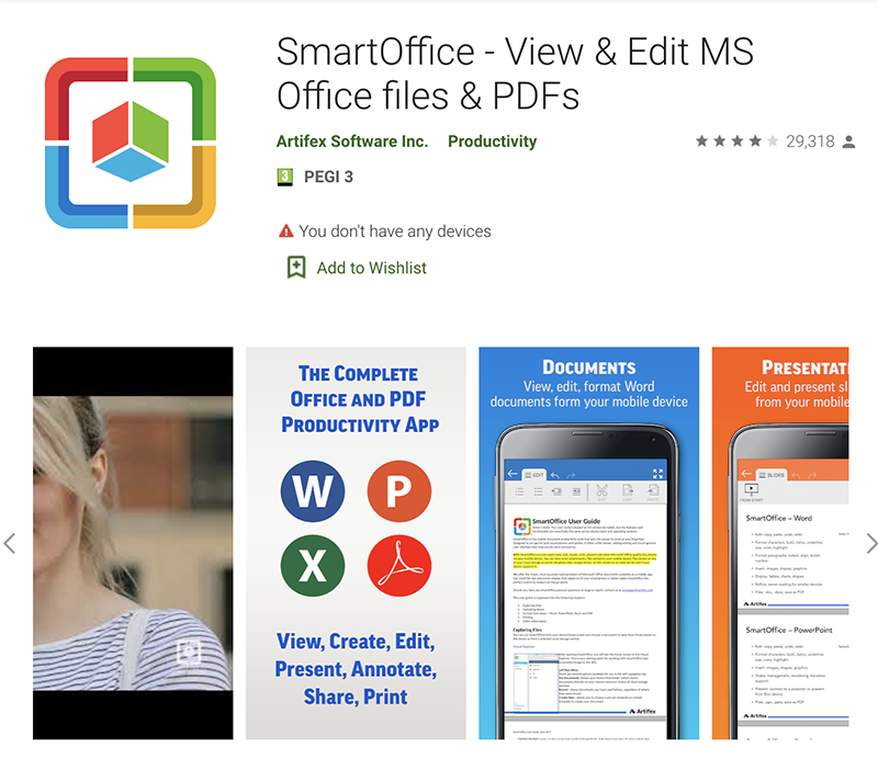 smartoffice preview in the playstore