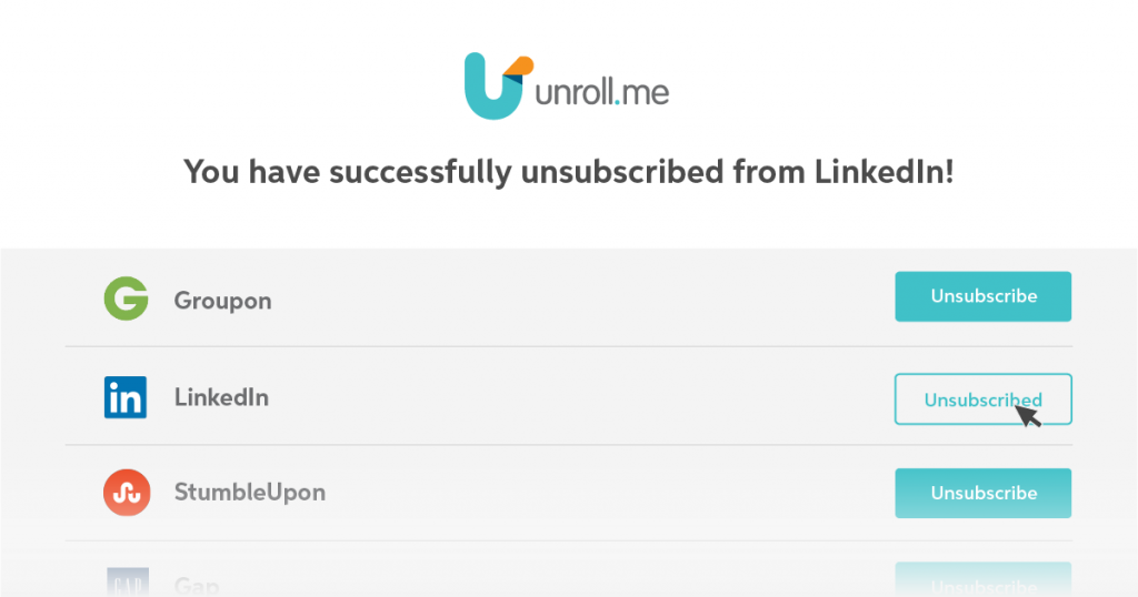 unroll me presentation banner